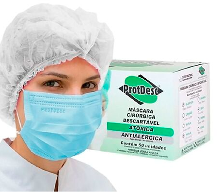 Blue Triple Disposable Mask with 50 Units - ProtDesc 